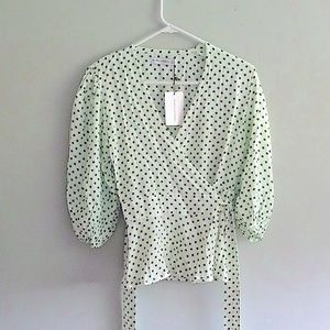 NWT Faithfull the Brand Polka Dot Blouse